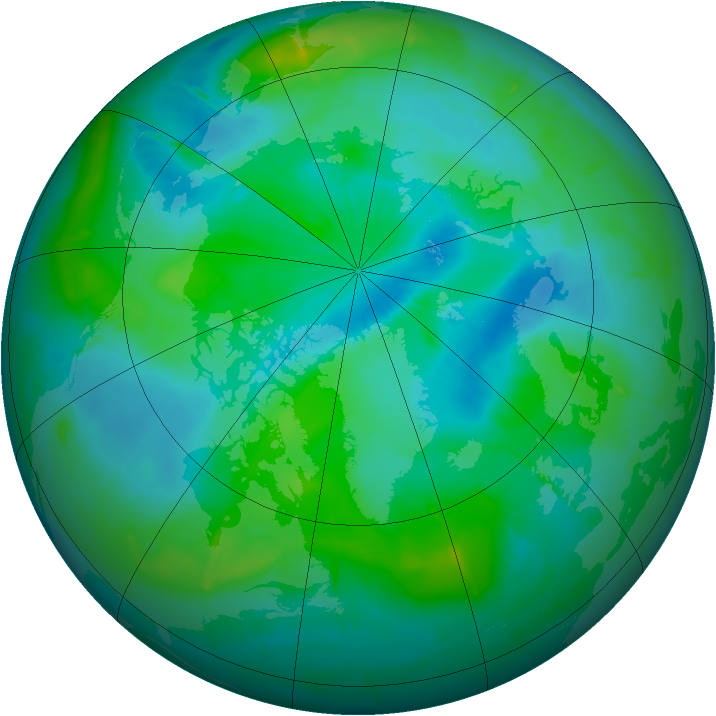 Arctic ozone map for 30 August 2009